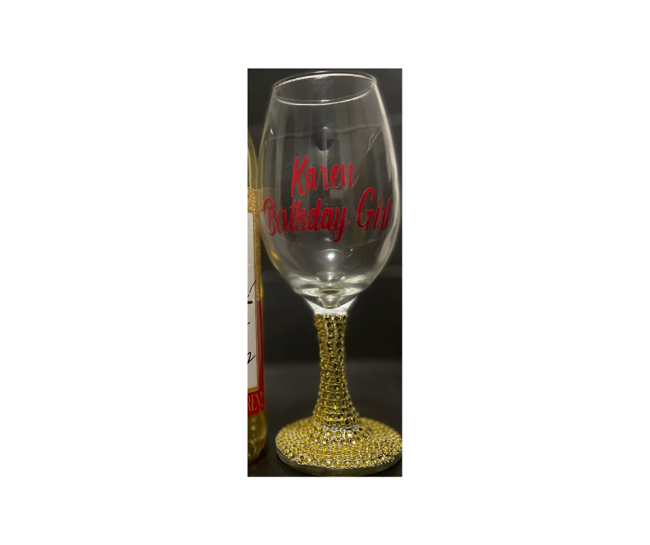 Custom VINYL Wine Glass